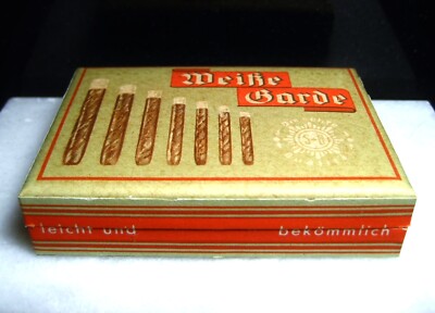 WWII Era German Soldier WH Original Cigarette Cigarello Cigar Weisse Garde  Box