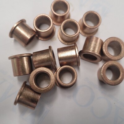 5 Bronze Bearing Sleeves Flange 1/2 X 3/8 X 1/2 (.503 OD x .377ID x 1/2'' L)