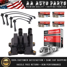 Ignition Coil & Wire Set & 4 Motorcraft Spark Plug for Mazda B2300 Ford Ranger