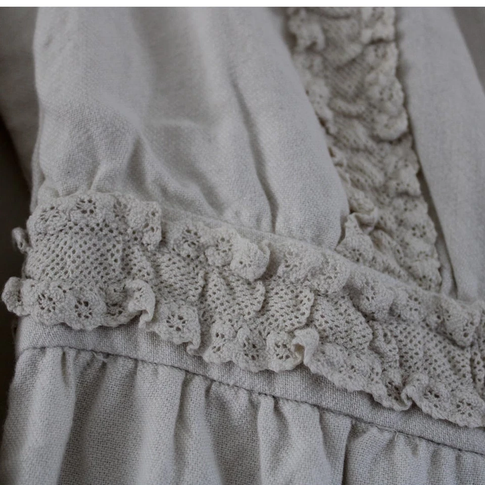Nuevo con etiquetas Vestido Bonpoint Niñas Justine Mezcla de Lana Blanco Borde de Encaje 12 Foto 3 de 4