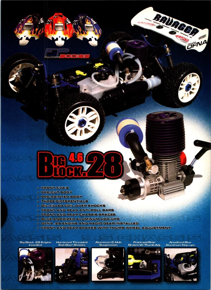 HoBao Ravager 4.6 RC Nitro Buggy Print Ad Wall Art Decor RTR Big Block OFNA - Image 3 of 3