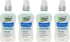 NatureFresh Whitening Natural Peppermint Mouthwash 18oz each {4 BOTTLES}