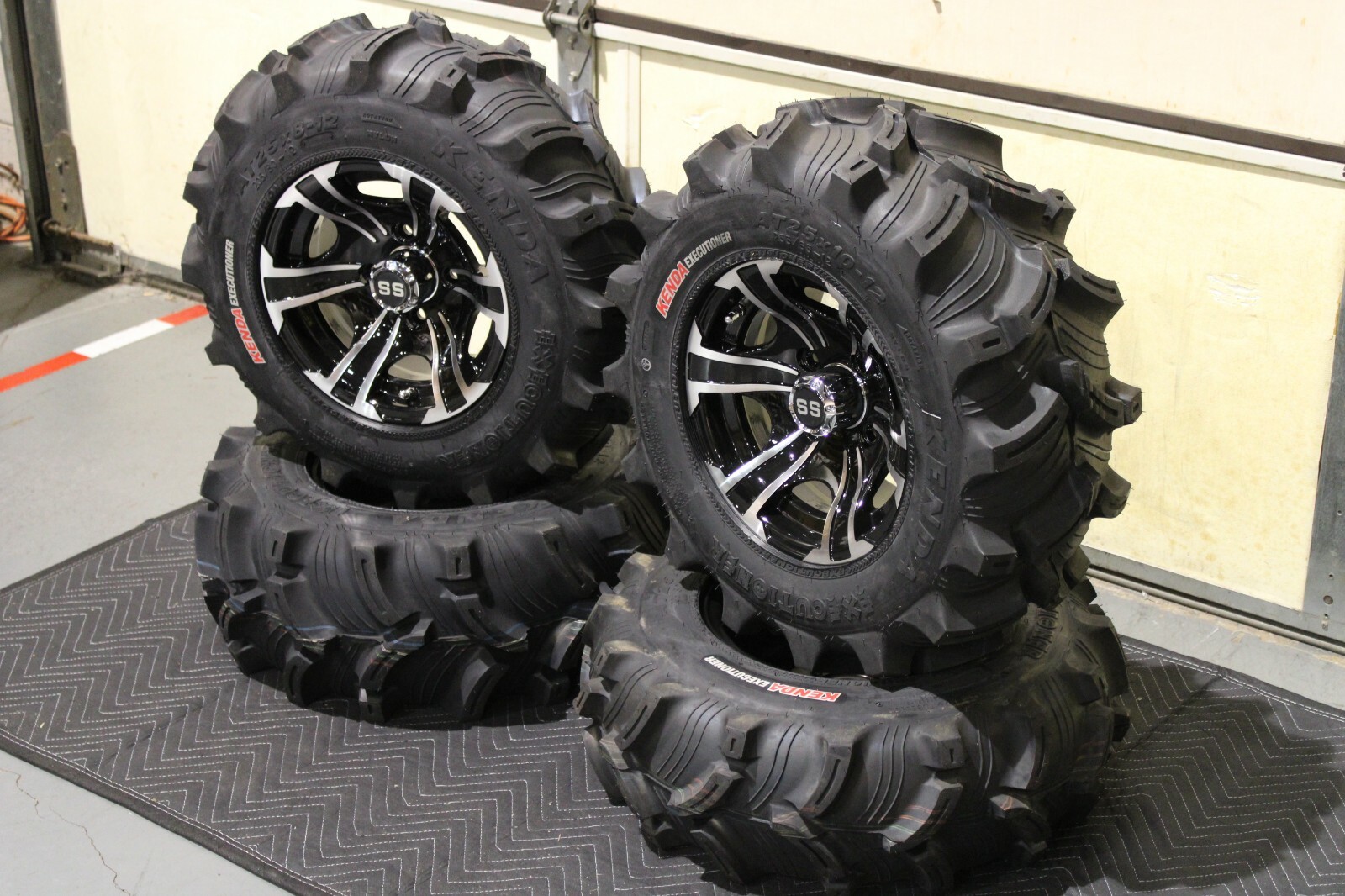 SUZUKI KING QUAD 750 25" EXECUTIONER ATV TIRE & RAPTOR WHEEL KIT IRS1CA