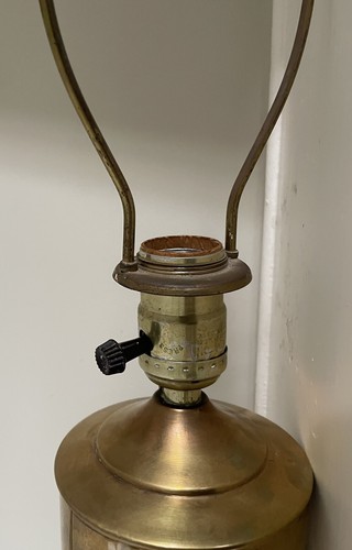 Vintage Brass Artillery Shell Lamp WWII Mortar Casing Column Military Trench War - Picture 12 of 13