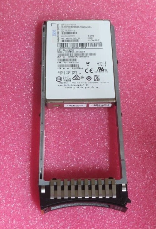 IBM 2076-AHH4 V7000 Gen 2 Storwize 1.6TB 2.5" SSD Flash Drive 00RX913 00RY120 - Image 4 of 4