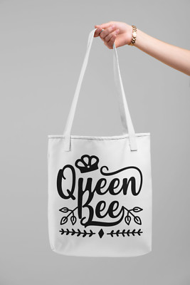 Tragetasche - Bienenkönigin - Polyester bedruckt umweltfreundlich wiederverwendbar Einkaufstasche Geschenk 