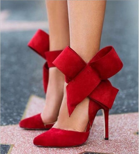 Women Bow-Knot Ankle Strap Sandals Sweet Ladies Point-Toe High Heels Shoes  Pumps | eBay