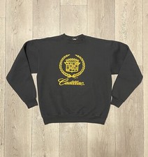 Vintage Cadillac Famous Sweatshirt Size Medium Made in USA Classic Logo Black