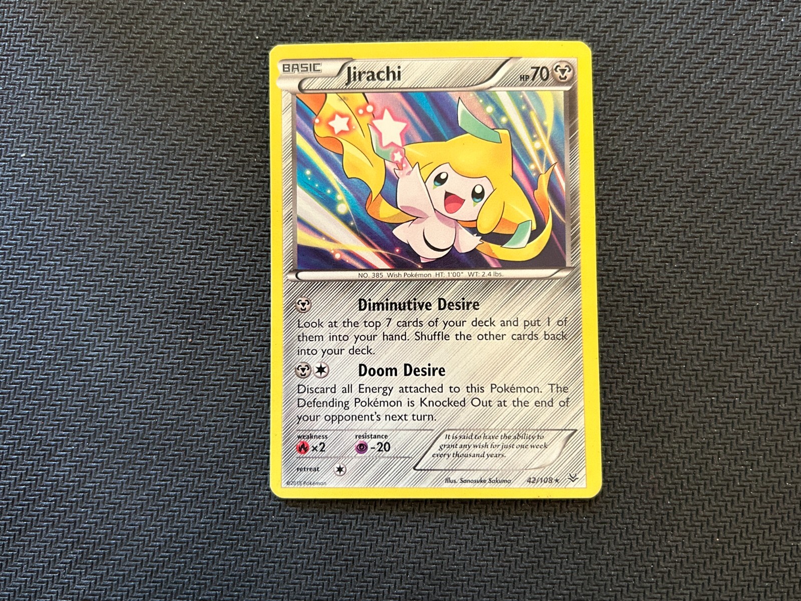 Jirachi 42/108 Reverse Holo Rare Pokémon XY Roaring Skies NM