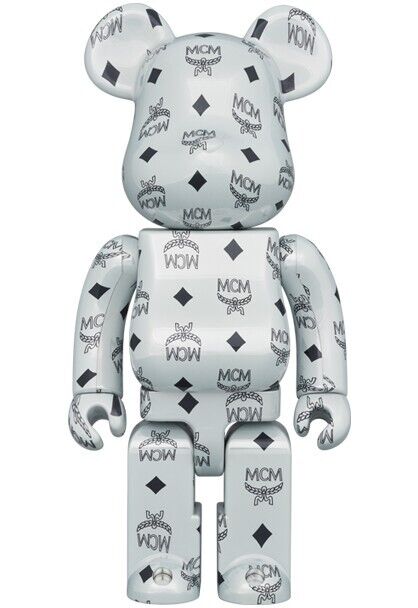 BE@RBRICK MCM WHITE CHROME Ver.100% 400% Medicom Toy New