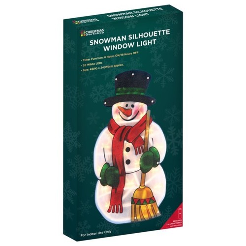 45cm LED Light-up Snowman Silhouette Metallic Christmas Xmas Decoration Decor - Picture 3 of 9