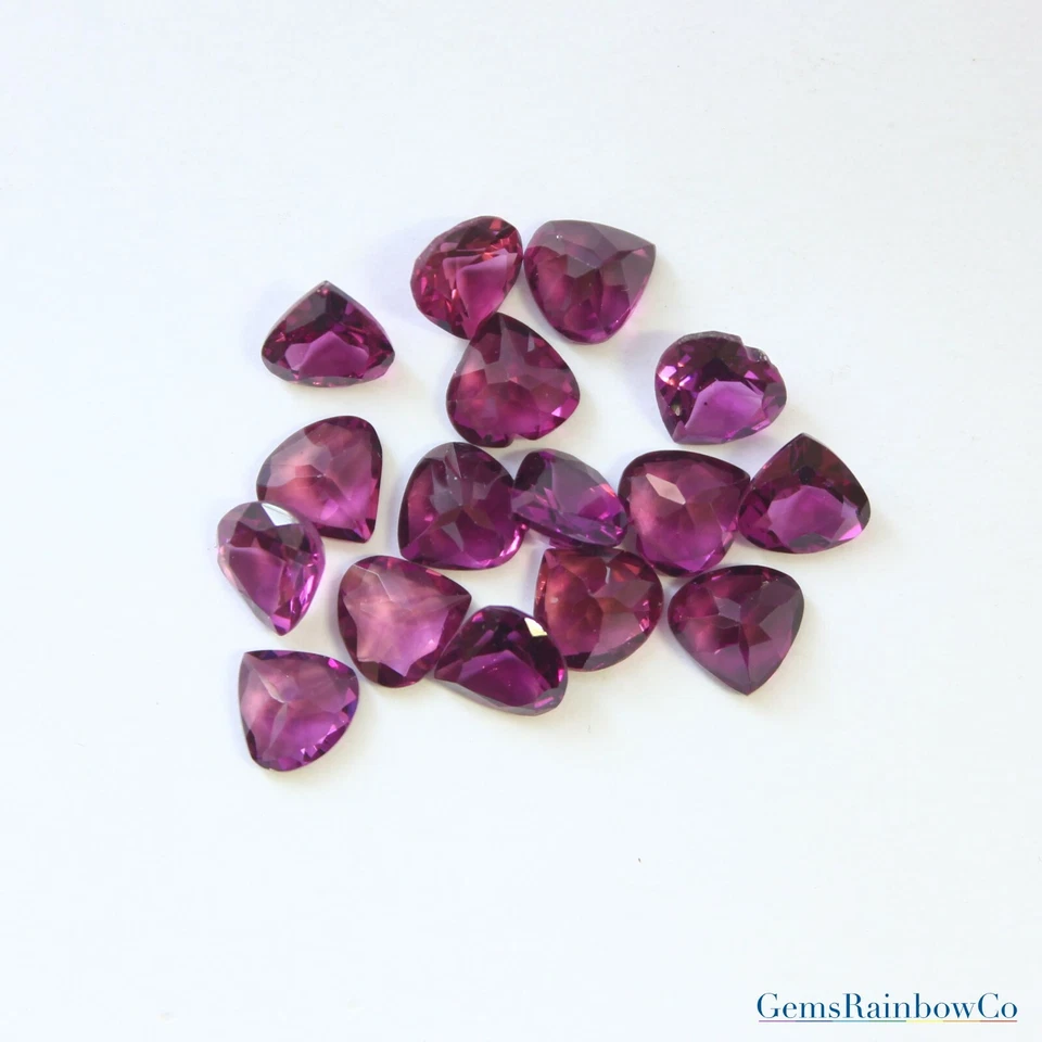 Corazón Natural Granate Rosa Rodolita/Almandina Facetado 4 mm a 10 mm Calidad AAA Foto 2 de 4