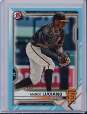 Marco Luciano 2021 Bowman Draft Sky Blue Parallel #'d /499 Giants Paper Prospect