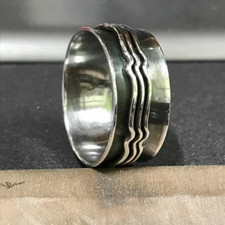 Lovely 925 Sterling Silver Spinner Ring Handmade Meditation Jewelry Gift A-357