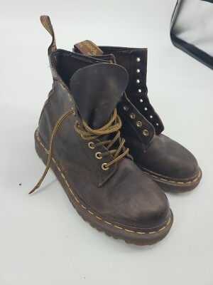 Vintage Dr Doc Martens Made In England Brown Leather Boots Dr Martens 1a68 Made in England Brown Clown 14 Holes Various  main image 2