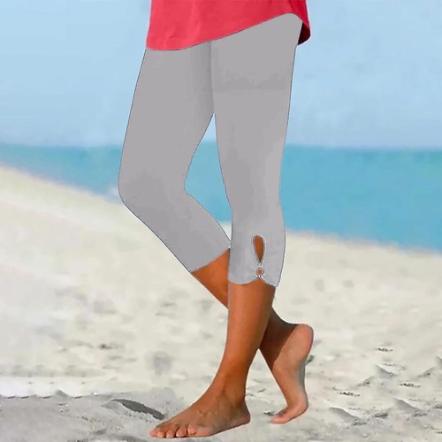 Womens Capris for Summer Dressy Cropped High Waist Yoga Leggings Workout Pants - Picture 71 of 99