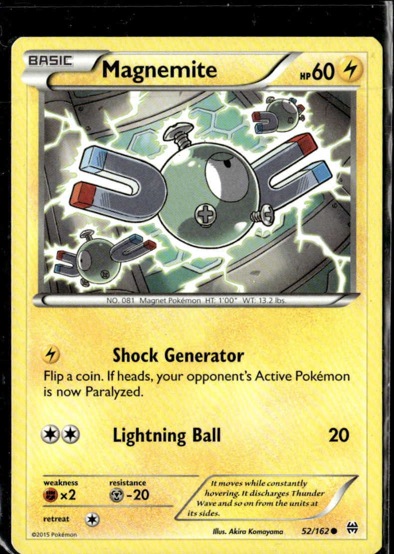 Pokemon Magnemite 52/162 BREAKthrough Non Holo Common  2 Card Lot LP