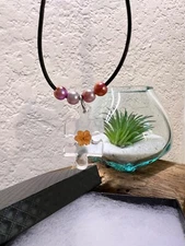 Real flower puzzle piece necklaces pendant handmade resin orange