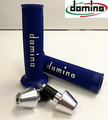 DOMINO Griffe und Gegengewichte SILBER BLAU UNIVERSAL für HUSABERG Motorrad