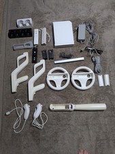 Huge Nintendo Wii Mario Kart Console Bundle - 2 Wheels 3 Controllers MUCH MORE