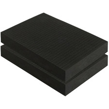 16X12X2In Precut Gun Case Foam Inserts 2 Pack, High-Density Black Foam Padding C