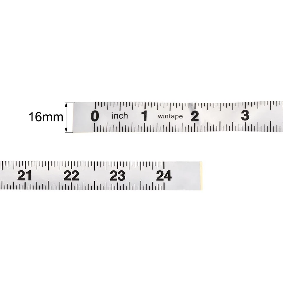 uxcell Self-Adhesive Measuring Tape with Fractions 24 Inches 24, Silver  - Image 3 of 4