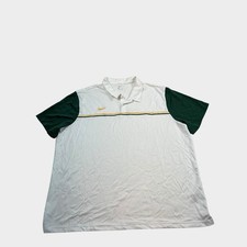 White Green Nike Casual Short Sleeve Golf Polo Shirt Men's 3XL