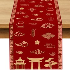 Hibachi Party Decorations Japanese Table Runner Chinese Asian Theme Decor