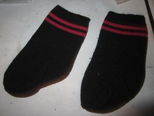 American Girl Pair Of Socks For 18" Dolls Black w/ Red/Pink Stripes NEW
