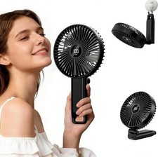 Large Portable Hand Fan, 6 inch Blades, 180° Foldable Desk/Handheld/Travel Fan