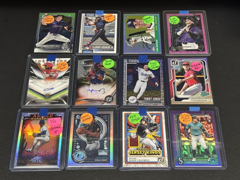 Baseball Card Lot of 52🔥 AUTOS, COLOR-#d, TOP PROSPECTS RCs-See Pics!🔥✅