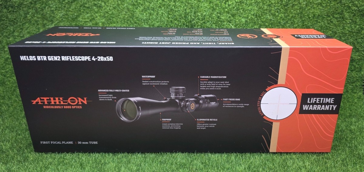 Athlon Helos BTR GEN2 4-20x50mm Riflescope w/ IR MIL FFP APRS6