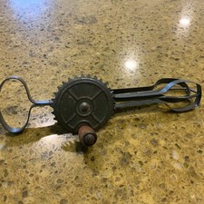 Vintage Betty Taplin Egg Beater Mixer Red Wood Handle, Works