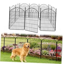 10 Panels No Dig Decorative Garden Dog Fence 40 in H X 24.16ft L  1 Lock 