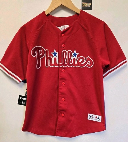 Maglia Philadelphia Phillies Bobby Abreu Animation Youth M 10/12 MLB Majestic - Foto 3 di 16
