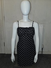 Polkadot Dot Summer Dress Size Small Black And White