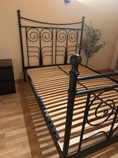 IKEA NORESUND Bettgestell 140x200 cm + Lattenrost (SuperFixNVDIY) –Metall, schw.