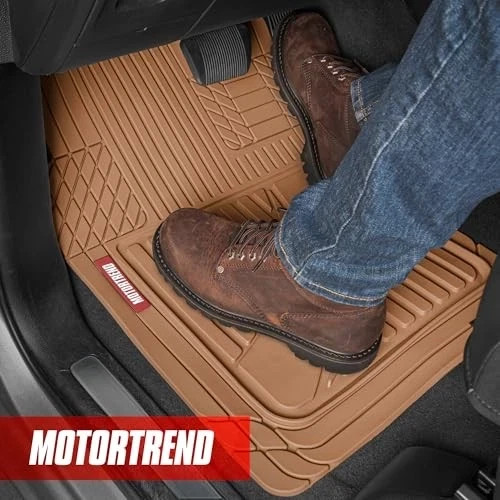 FlexTough robuste Gummi Auto Fußmatten Allwetter & Laderaumwanne für beige - Bild 2 von 6