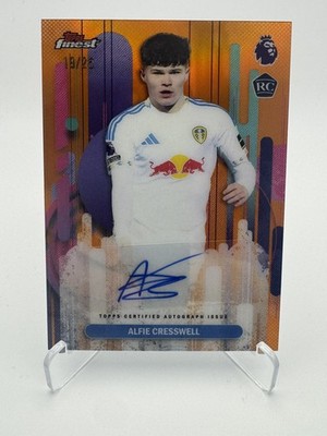 Alfie Cresswell 2026 Topps Premier League Finest Orange Refractor Auto /25 Leeds