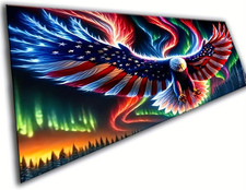 DIY Aurora Landscape Eagle,Diamond Painting Kit for Adults, 5D Full round Diamon