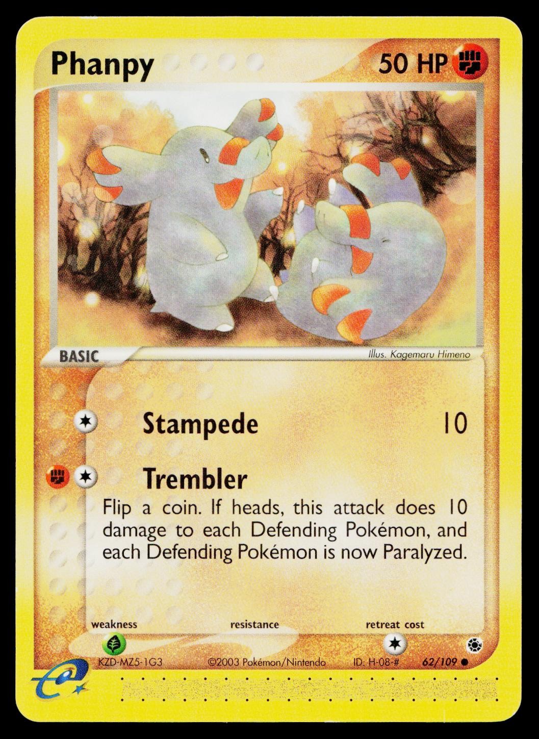 Phanpy 62/109 Common Ruby & Sapphire Pokemon Lightly Played