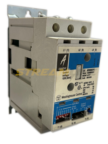 Eaton W200M2CFC NEMA Size 2 Starter, Advantage, 120Vac Coil, 45 Amp, 3-Pole, 3Ø