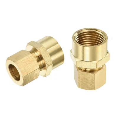 5Pcs 1/2" Tube OD x 1/2" NPT Female Brass Compression Tube Fitting Connector - image 1 of 4
