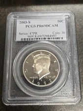 2003 S 50C Kennedy Half Dollar PCGS PR69DCAM CLAD