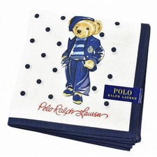 Ralph Lauren Polo bear Cotton scarf Handkerchief Traditional dot Pattern /Jp