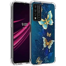 Butterfly Design TPU Case for T-Mobile Revvl V 5G Shock Absorbent Slim Fit