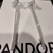 Authentic PANDORA Dazzling Bow Earring Stack Valentine 293544C01