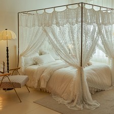 Mosquito Net Lace Netting Sleeping Bed Canopy  Tubes Romantic Dust Proof Rose