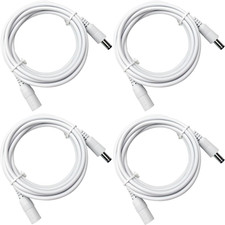 4 Pack 6Ft 2M DC Power Extension Cable, Premium Pure Copper DC 12V Power Adapter