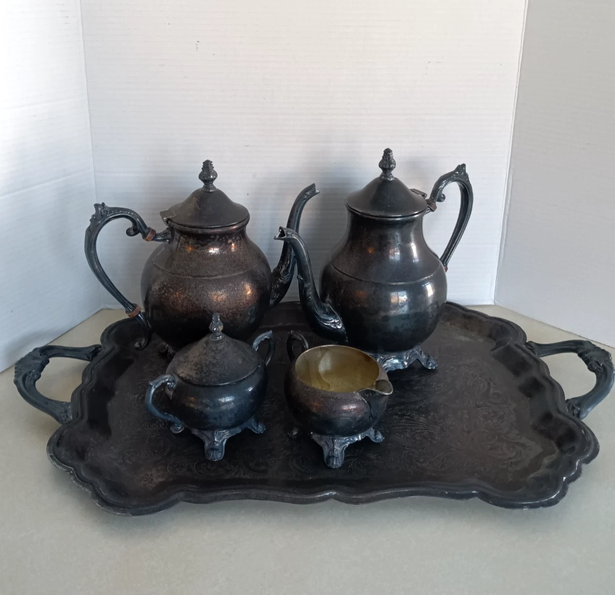 1847 Rogers Bros Antique US Silver-Plated Teapots, Coffee Pots